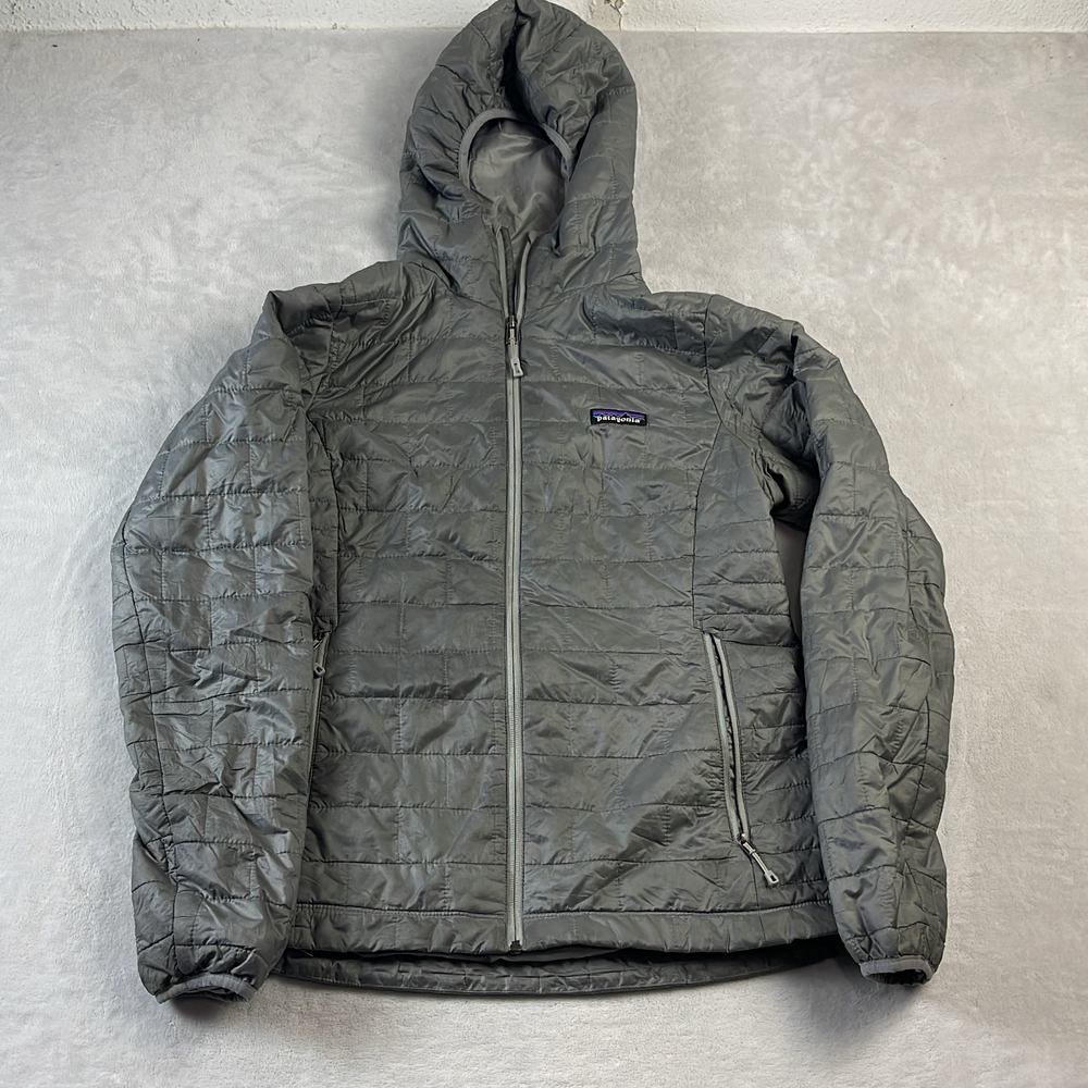 Patagonia Nano Puff Hoody Women's Grey Jacket Size M Quilted Primaloft Insulated